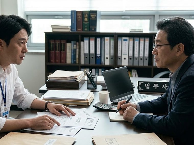 직장인이 법무사와 상담하는 모습